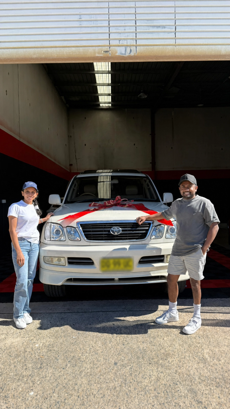 Happy client picking up their financed vehicle